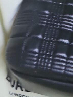 Black Quilted Shoulder Bag with Logo